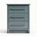 Three-drawer nightstand in blue plastic with streamlined design 45 x 40 x 60cm