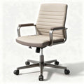Desk chair with adjustable height padded seat and armrests in beige 45 x 50 x 90cm