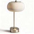 Table lamp with fabric shade and metal base in beige color 25 x 25 x 50cm