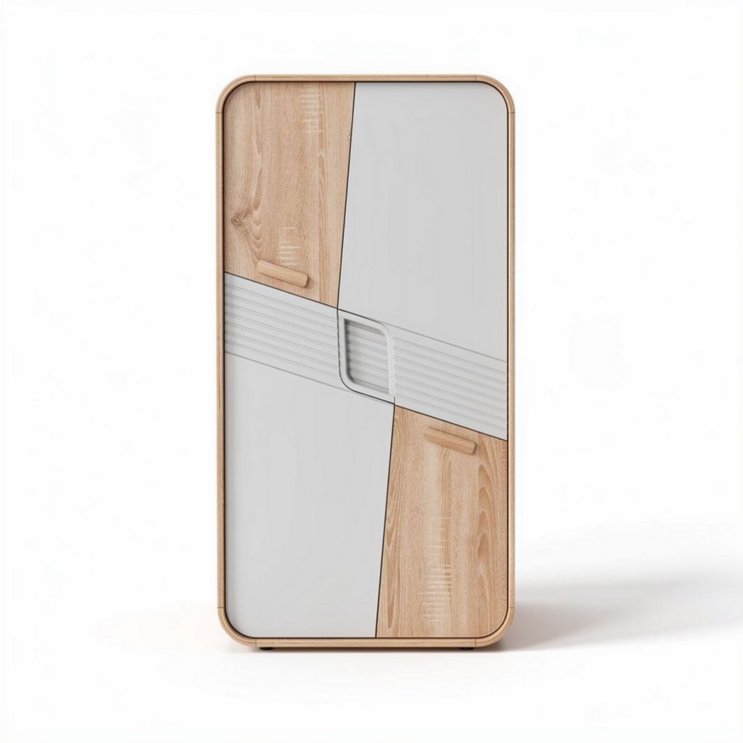 Wooden and white modern refrigerator 70 x 40 x 10cm for kitchen use
